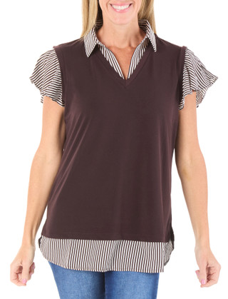 Thumbnail 1: Adrianna Papell Women's Flutter Sleeve Knit Twofer  