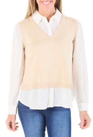 Thumbnail 1: RIO & RIAN Women's Chiffon Sleeve Twofer 