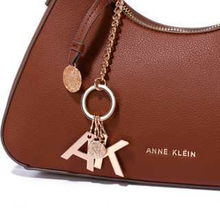 Thumbnail 3: ANNE KLEIN Shoulder Bag with Detachable Metal Logo Charms 