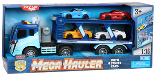 Thumbnail 1: Brooklyn Lollipop Lights & Sounds Mega Hauler w/ 4 Street Cars  