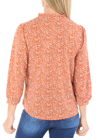 Thumbnail 2: Adrianna Papell Women's 3/4 Sleeve Tie Neck Printed Blouse 