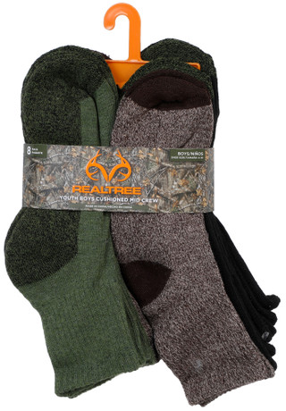 Thumbnail 1: Realtree Boys 8 Pk Cushioned Mid Crew Socks 