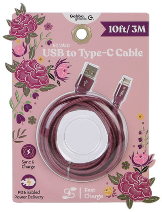 Thumbnail 1: GABBA GOODS 10 ft 60W USB to Type-C Cable 
