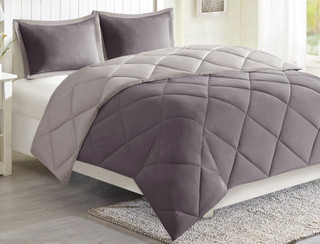 Thumbnail 1: Madison Park Madison Park 3M Scotchgard Diamond Quilting Comforter Set 