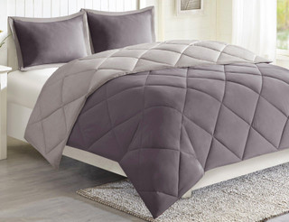 Thumbnail 2: Madison Park Madison Park 3M Scotchgard Diamond Quilting Comforter Set 