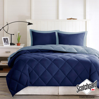 Thumbnail 9: Madison Park Madison Park 3M Scotchgard Diamond Quilting Comforter Set 
