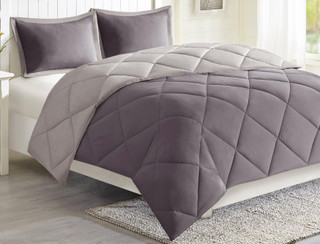Thumbnail 3: Madison Park Madison Park 3M Scotchgard Diamond Quilting Comforter Set 