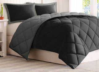 Thumbnail 1: Madison Park Madison Park 3M Scotchgard Diamond Quilting Comforter Set 