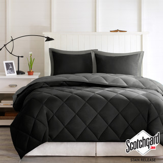 Thumbnail 8: Madison Park Madison Park 3M Scotchgard Diamond Quilting Comforter Set 