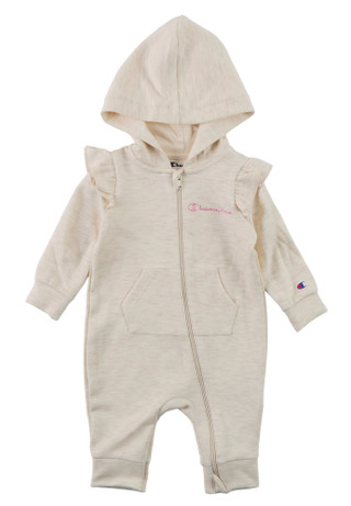 Thumbnail 1: Champion Baby Girls Zip Front Jumpsuit  