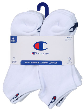 Thumbnail 1: Champion Mens 6 Pk Performance Cushion Low Cut Socks  
