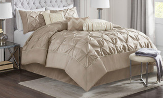 Thumbnail 2: Madison Park Madison Park Laurel Taupe 7-pc. Comforter Set 