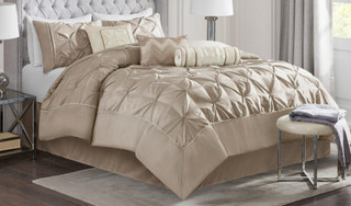 Thumbnail 3: Madison Park Madison Park Laurel Taupe 7-pc. Comforter Set 