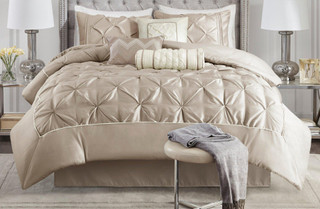 Thumbnail 4: Madison Park Madison Park Laurel Taupe 7-pc. Comforter Set 