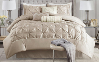 Thumbnail 5: Madison Park Madison Park Laurel Taupe 7-pc. Comforter Set 