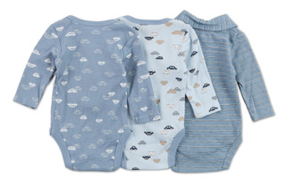 Thumbnail 2: Elephant & Castle Baby Boys 3 Pk Long Sleeve Car Print Onesies  
