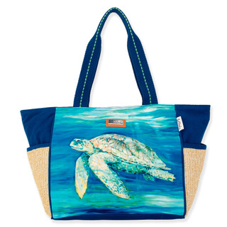 Thumbnail 1: Sun N' Sand Sun N' Sand Turtle Print Canvas Beach Tote Bag 