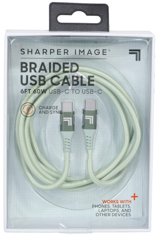 Thumbnail 1: SHARPER IMAGE 6 ft Braided USB Charging Cable  