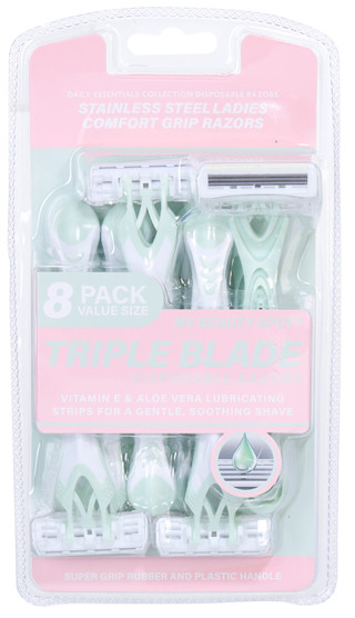 Thumbnail 1: My Beauty Spot 8 Pk Triple Blade Disposable Razors  