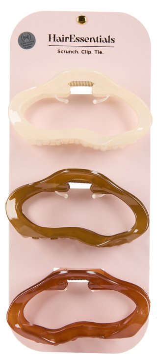 Thumbnail 1: Hair Essentials 3 Pk Large Claw Clips 
