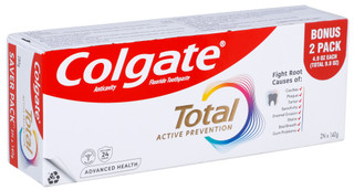 Thumbnail 1: COLGATE 2 Pk 4.9 oz Total Active Prevention Toothpaste Set 
