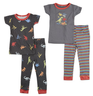 Thumbnail 1: Rugged Bear Toddler Boys 4 Pc Dinos & Stripes Pajama Pants Sets 
