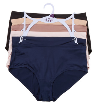 Thumbnail 1: Gloria Vanderbilt Women's Plus 5 Pk Smoothing Microfiber Brief Panties 