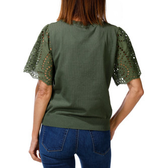 Thumbnail 2: Nanette Lepore Women's Eyelet Sleeve Sweater Top 