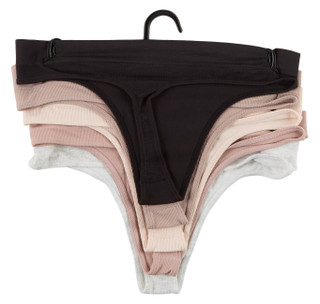 Thumbnail 2: Steve Madden Juniors 5 Pk Ribbed Seamless Thong Panties 