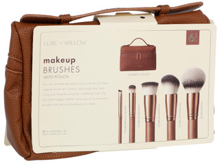 Thumbnail 2: LUXE + WILLOW 6 Pc Makeup Brushes & Cosmetic Pouch Set 