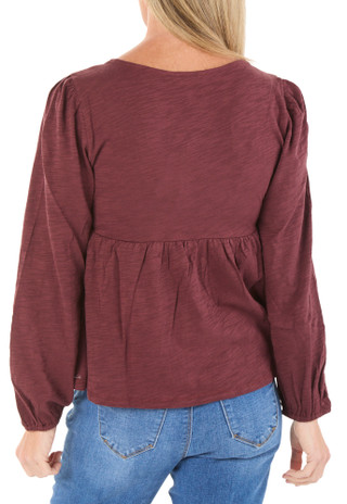 Thumbnail 2: Lucky Brand Women's Long Sleeve Embroidered Square Neck Top 
