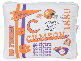Thumbnail 1: CLEMSON TIGERS 19x14 Team Logo Canvas Puff Pillow with Zip Off Cover 