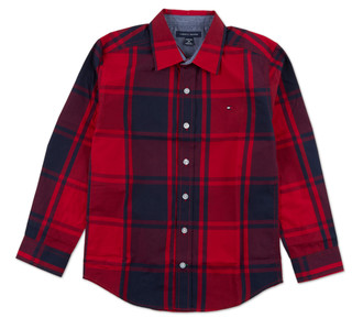 Thumbnail 1: Tommy Hilfiger Big Boys Long Sleeve Plaid Button Down Shirt 