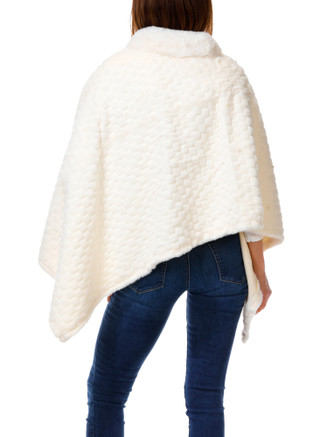 Thumbnail 2: Nanette Lepore Women's Fur Turtleneck Rhinestone Poncho 