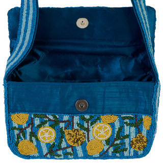 Thumbnail 3: SOL AND MER Beaded Stripe Lemon Baguette Shoulder Bag 