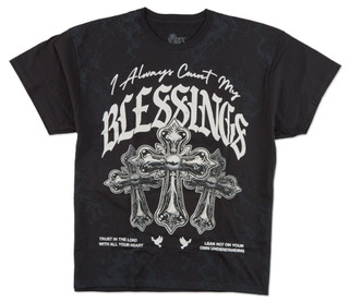 Thumbnail 1: Vibes Big Men's Crosses & Blessings Heavy Graphic Tee 
