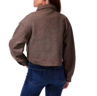 Thumbnail 2: love tree Women's Button Front Wool Shacket 