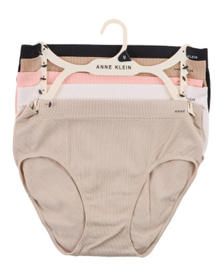 Thumbnail 1: ANNE KLEIN Women's 5 Pk Seamless Ribbed Brief Panties  