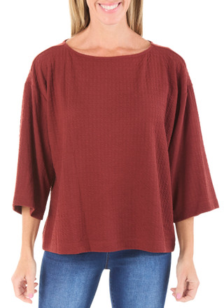 Thumbnail 1: Bobeau Women's 3/4 Sleeve Boat Neck Top 