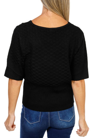 Thumbnail 2: Jessica Simpson Women's Short Sleeve Pointelle Sweater Top 