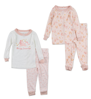 Thumbnail 1: FLORAL THREADS 4 Pc Long Sleeve Unicorn Print Pajama Pants Set 