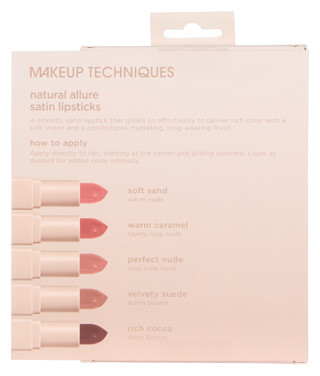 Thumbnail 2: Makeup Techniques 5 Pk Natural Allure Hydrating Satin Lipsticks 