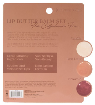 Thumbnail 2: Juliette & Co. 3 Pk Coffeehouse Trio Hydrating Lip Butter Balm Set 