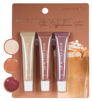 Thumbnail 1: Juliette & Co. 3 Pk Coffeehouse Trio Hydrating Lip Butter Balm Set 