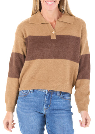 Thumbnail 1: Nanette Lepore Women's Soft Collared V-Neck Pullover Sweater 