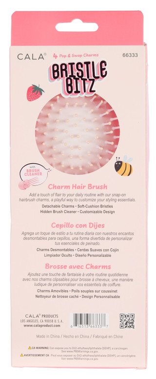 Thumbnail 2: CALA Girls Bristle Bitz Hair Brush with 4 Pop & Swap Charms 