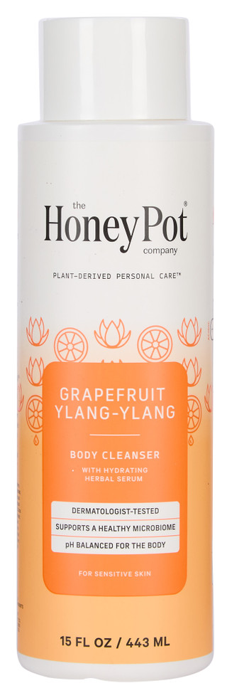 Thumbnail 1: The Honey Pot Company 15 oz Grapefruit Ylang-Ylang Hydrating Body Cleanser 