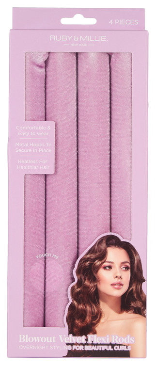 Thumbnail 1: Ruby & Millie 4 Pk Blowout Velvet Flexi Rods 