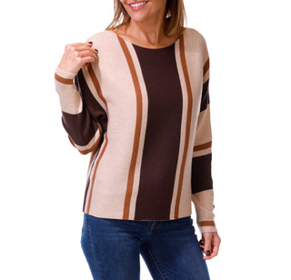 Thumbnail 1: RIO & RIAN Women's Ribbed Dolman Sleeve Pullover Sweater 