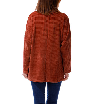 Thumbnail 2: Chenault Women's Plus Long Sleeve Howdy Graphic Chenille Top 